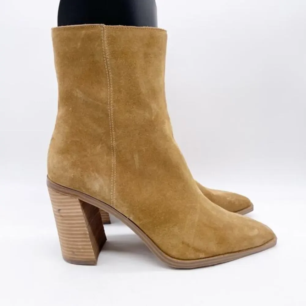 Steve Madden Women's Sparrow Ankle Bootie Brown Suede Side Zip Size‎ 11M